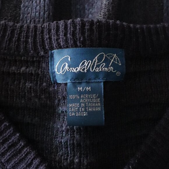 Vntg Arnold Palmer Men's Sz M Multi-Colored Long Sleeve Pullover Crew Sweater - Picture 9 of 10